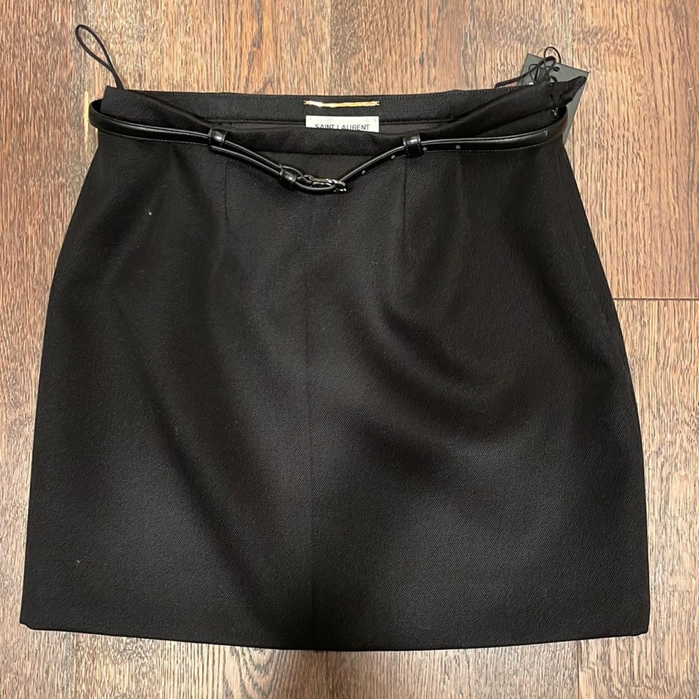 Ysl belted mini skirt